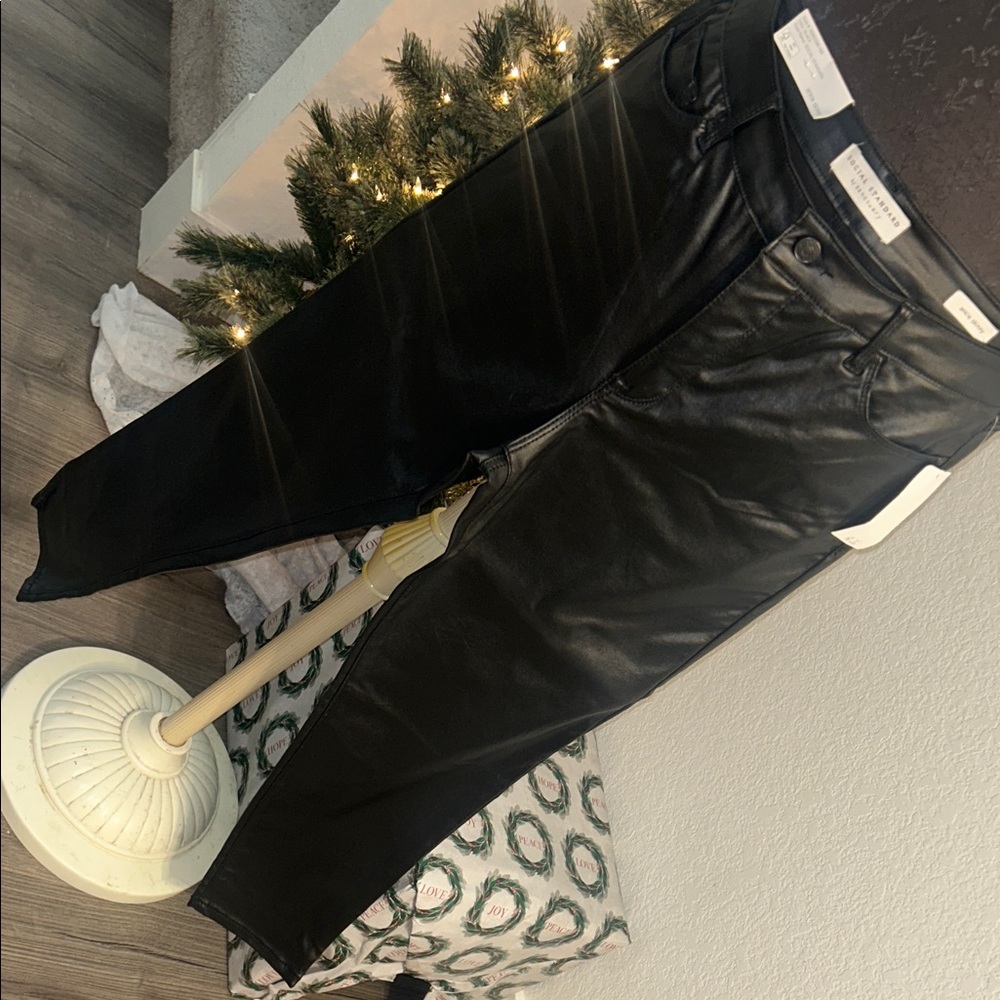 Social Standard Black Ankle Faux Leather Pants